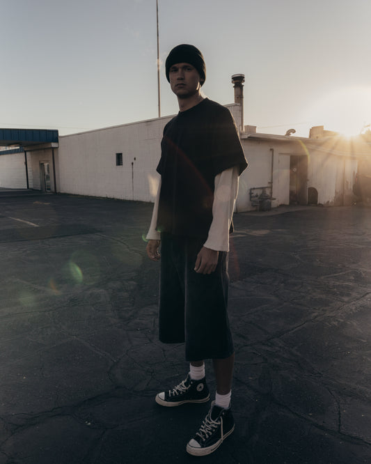 THERMAL LAYER TEE DISTRESSED BLACK